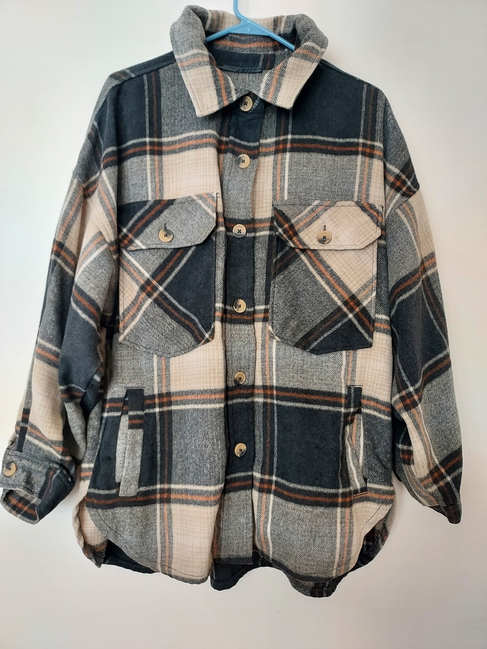 Arizona Jean Co. Brown Plaid Flannel Shacket Chore Jacket Cozy Fall Winter Ranch